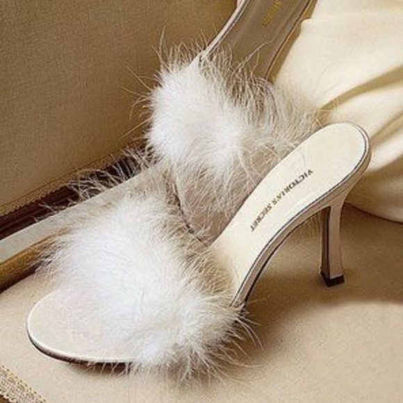 marabou heel slippers